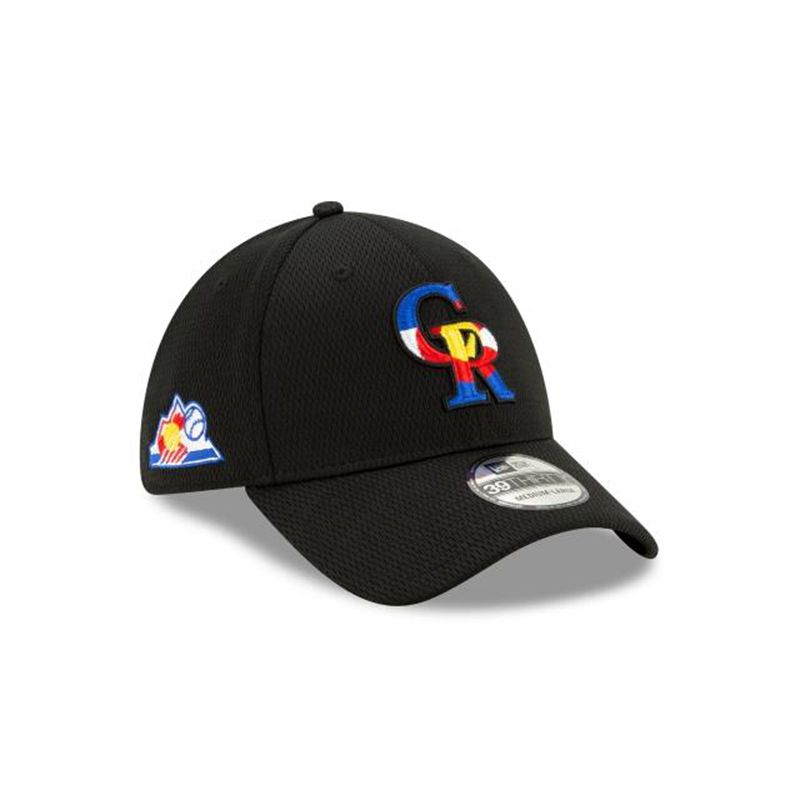 MLB Colorado Rockies Batting Practice 39Thirty Stretch Fit (RJF0306) - Black New Era Caps